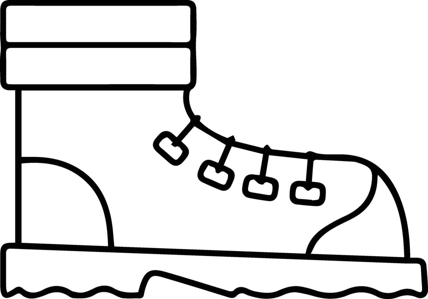 Hiking boots clipart outline illustration vector