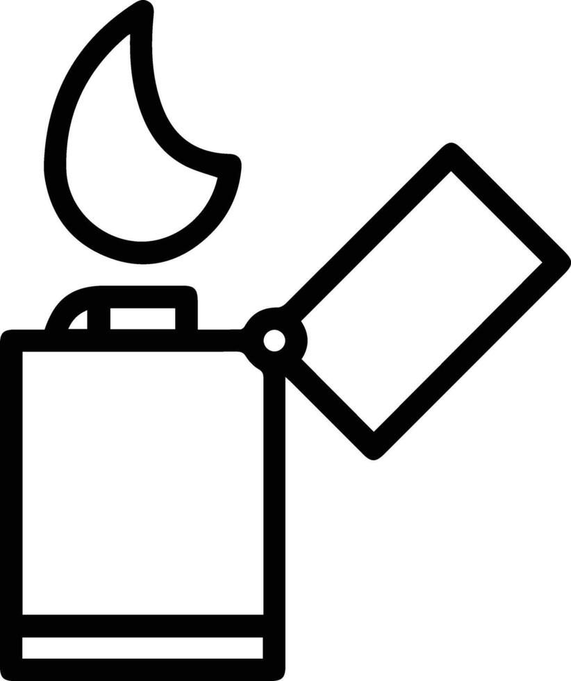 A black and white drawing of a lighter outline illustration vector