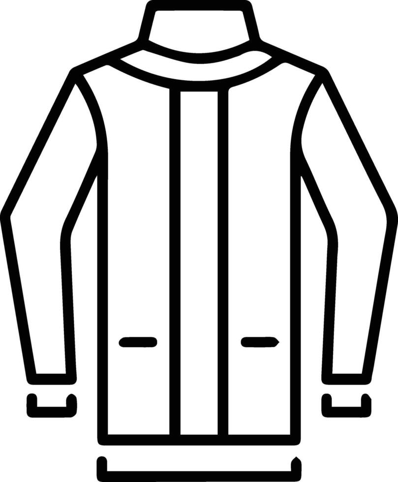 A black and white illustration of a jacket outline illustration vector