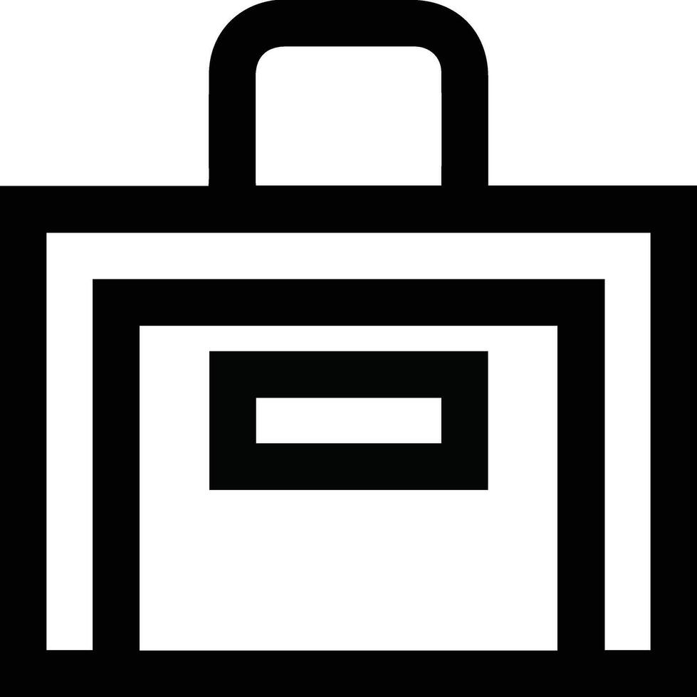 A black and white image of a briefcase vector