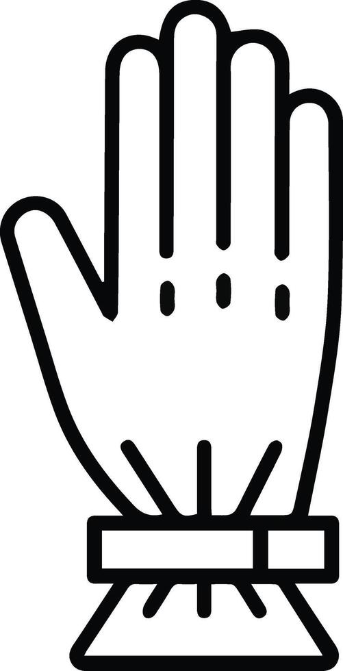 A glove with a black outline on a white background vector