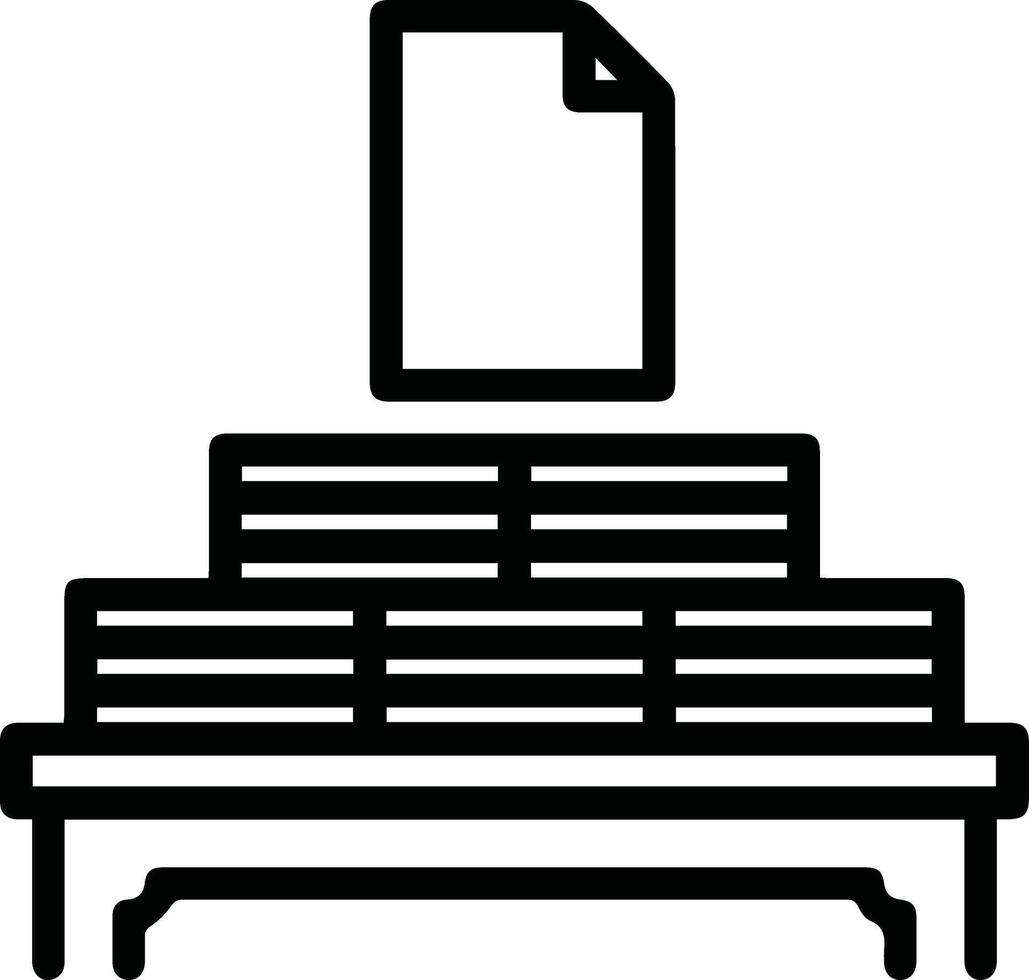 A black and white image of a stack of documents vector