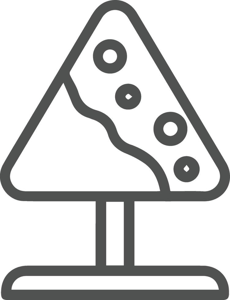 A triangle with a slice of pizza on it vector