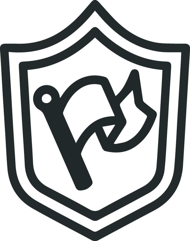 A shield with a flag on it vector