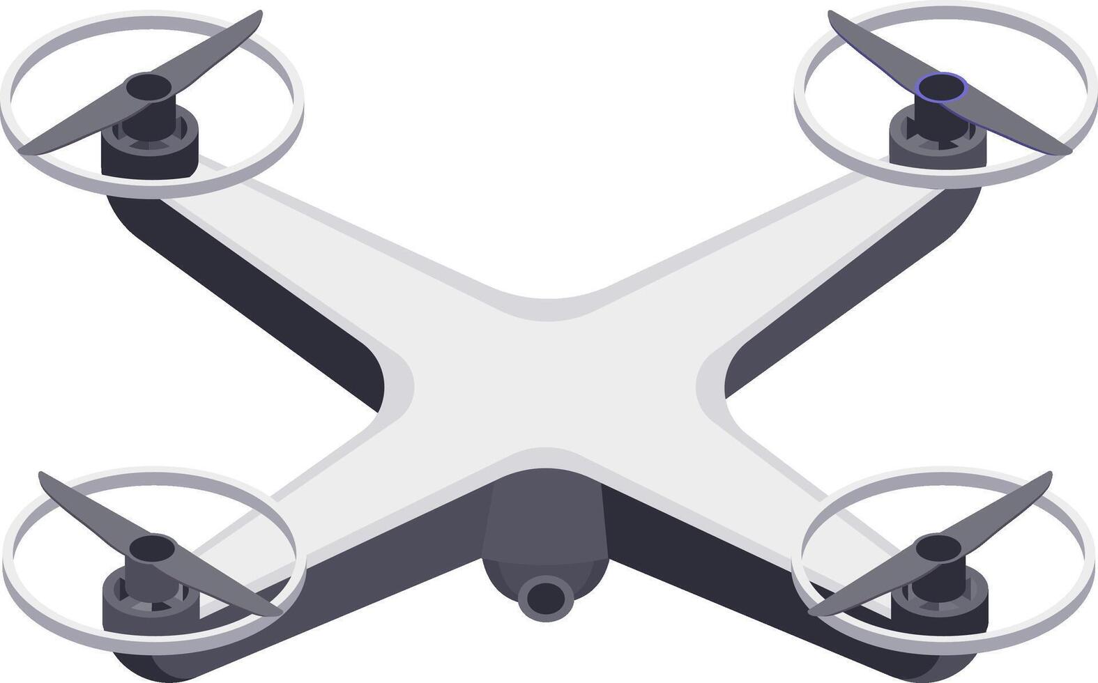 High tech quadcopter drone featuring a sleek design and advanced camera technology. Ideal for aerial photography, videography, and remote surveillance applications vector