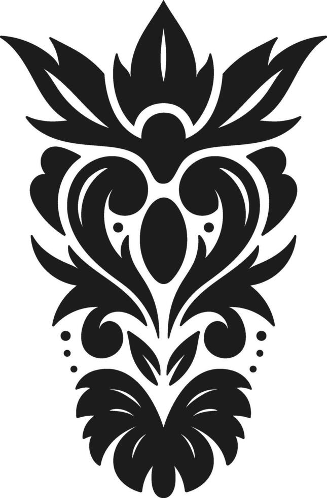 Classic damask pattern in black and white, showcasing stylized acanthus leaves, floral motifs, and elegant curves, suitable for various design applications vector