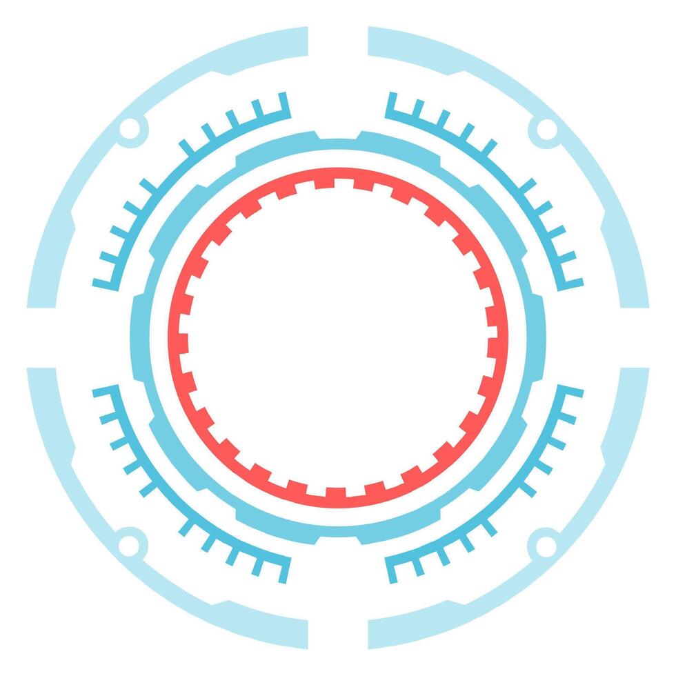 Futuristic loading bar with data processing, featuring a circular design with blue and red accents, creating a sense of progress and technological advancement vector