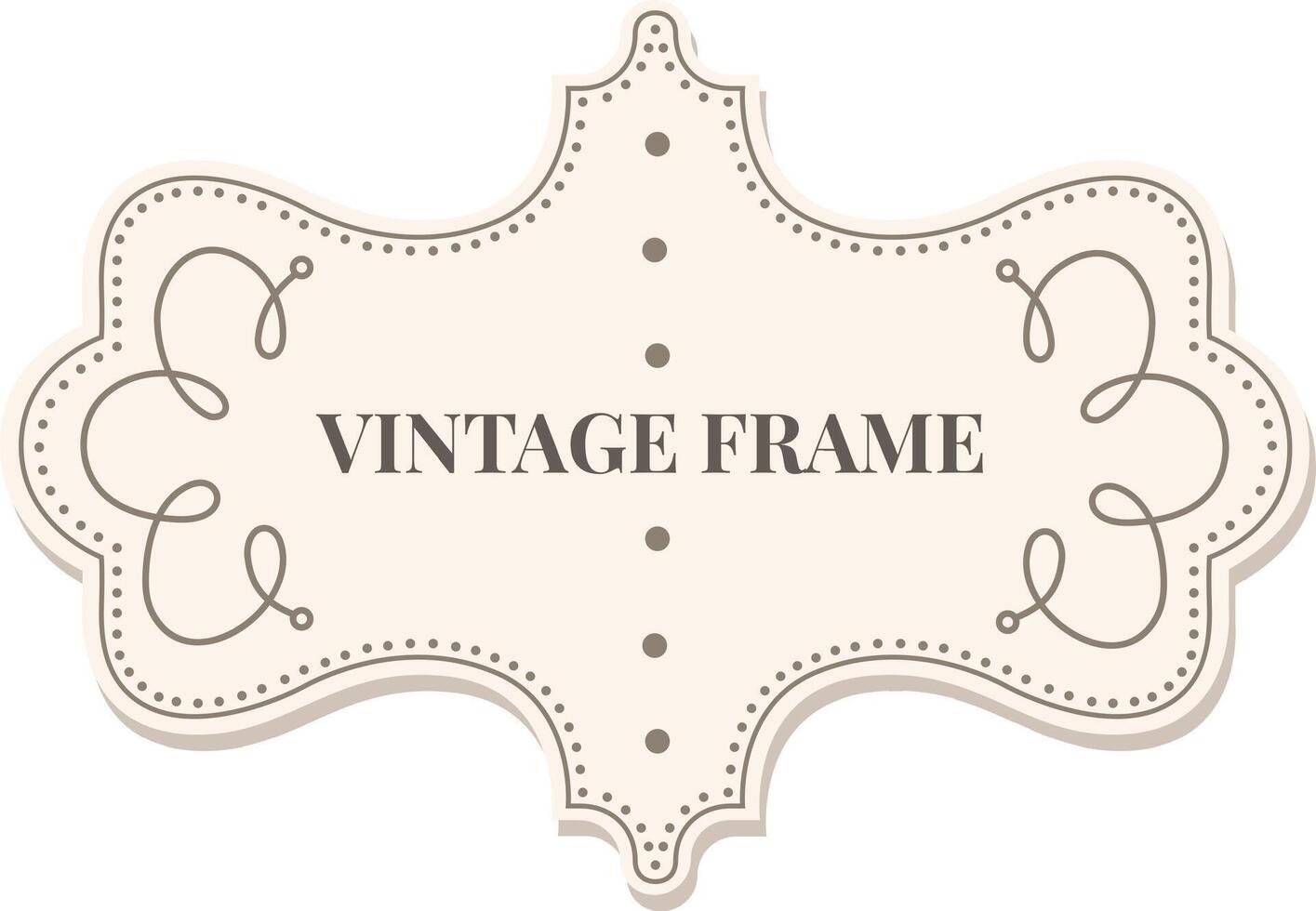 Vintage frame featuring intricate swirls and delicate dots, creating an elegant design ideal for infusing classic style into various projects and decorative elements vector