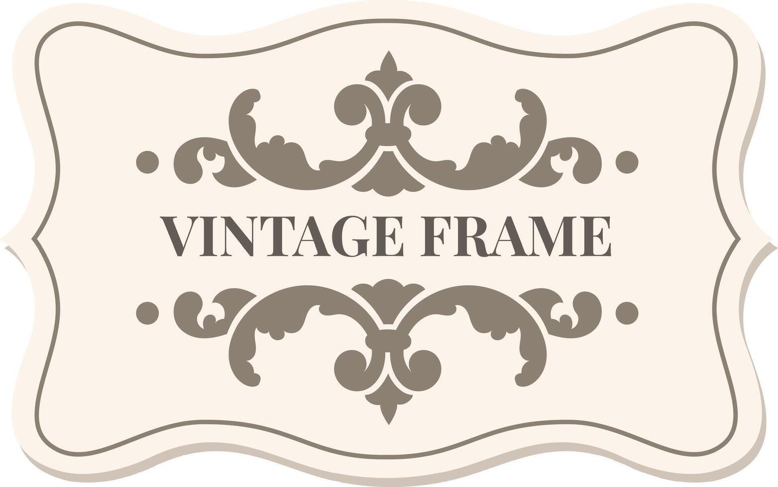 Vintage frame with elegant floral ornaments adding a touch of classic beauty, suitable for various design projects, invitations, labels, and packaging vector