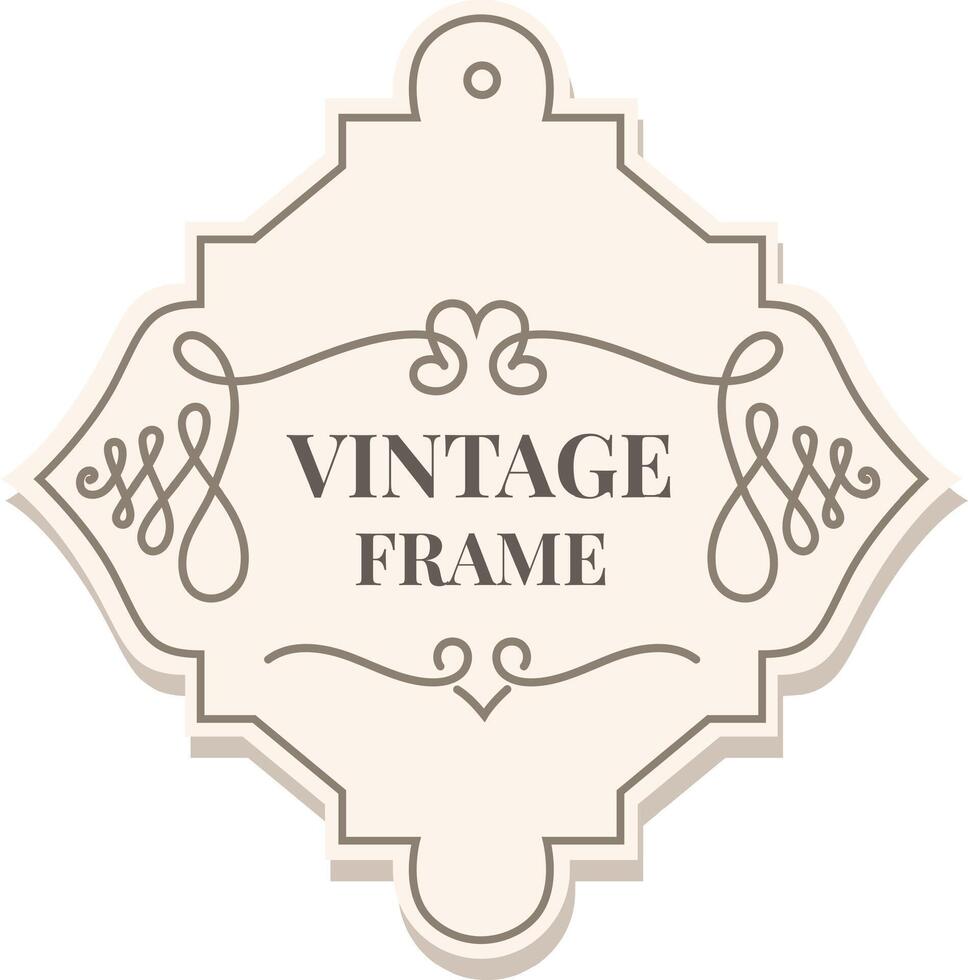 Elegant vintage frame with swirls and flourishes adding a touch of classic charm, perfect for labels, logos, invitations, and other design projects vector