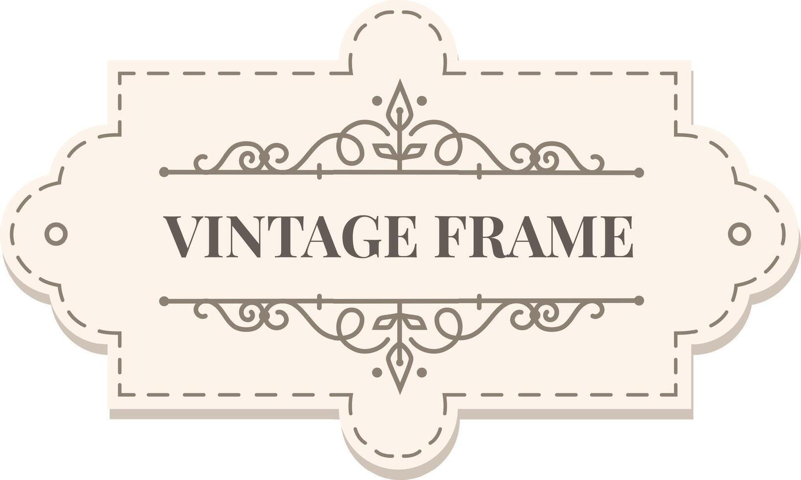Vintage frame with floral ornaments creating an elegant border is isolated on white background, providing stylish design for various projects vector