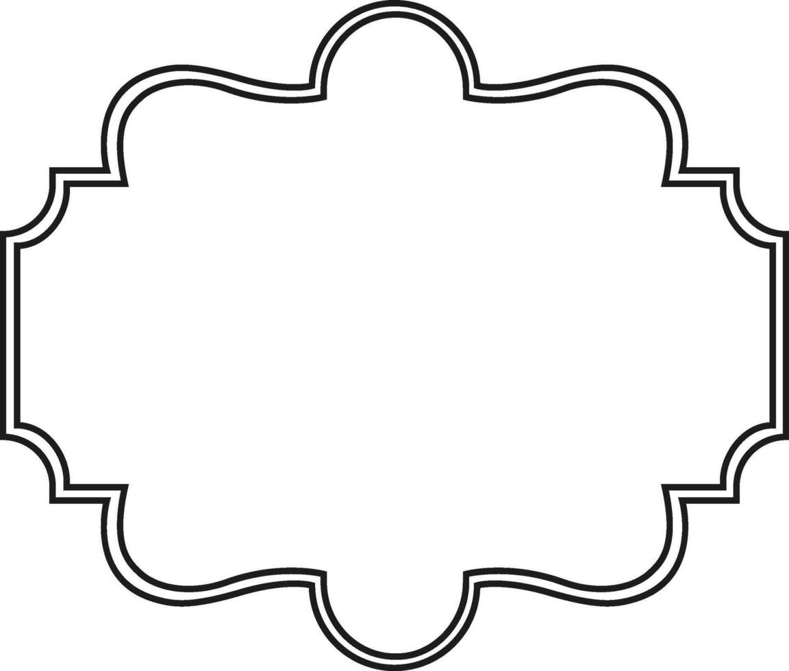 Elegant black wavy frame with double outline creating a sophisticated border, perfect for adding a touch of classic design to invitations, certificates, or decorative elements vector