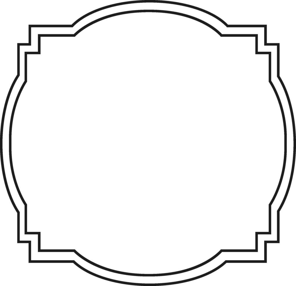 Rounded vintage frame featuring stepped edges, creating a classic and elegant design. Perfectly suited for a variety of graphic design projects and decorative applications vector
