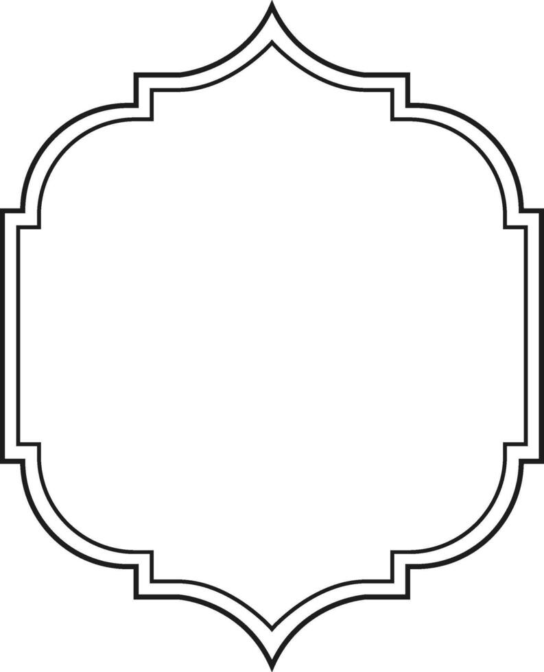 Classic moroccan frame with an elegant quatrefoil shape forming a sophisticated border, ideal for adding a touch of vintage charm to any design vector