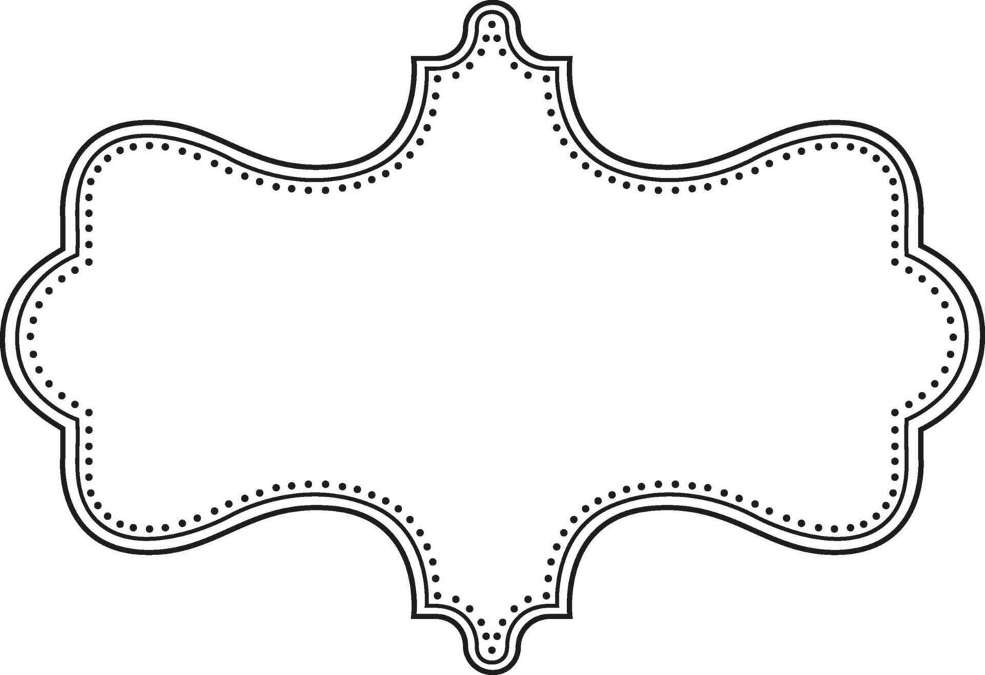 Elegant vintage frame featuring a dotted border, creating a unique and decorative shape, perfect for adding a touch of classic style to various design projects vector