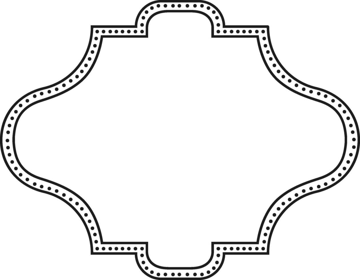 Elegant black and white dotted border creating an empty space for text or other design elements, perfect for invitations, cards, or other decorative projects vector