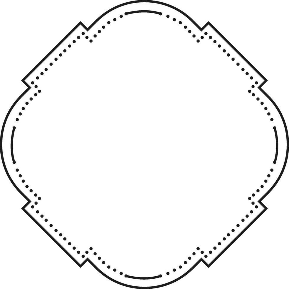 Simple and sophisticated, this quatrefoil frame adds a touch of vintage charm with its dotted lines, perfect for highlighting text or images vector