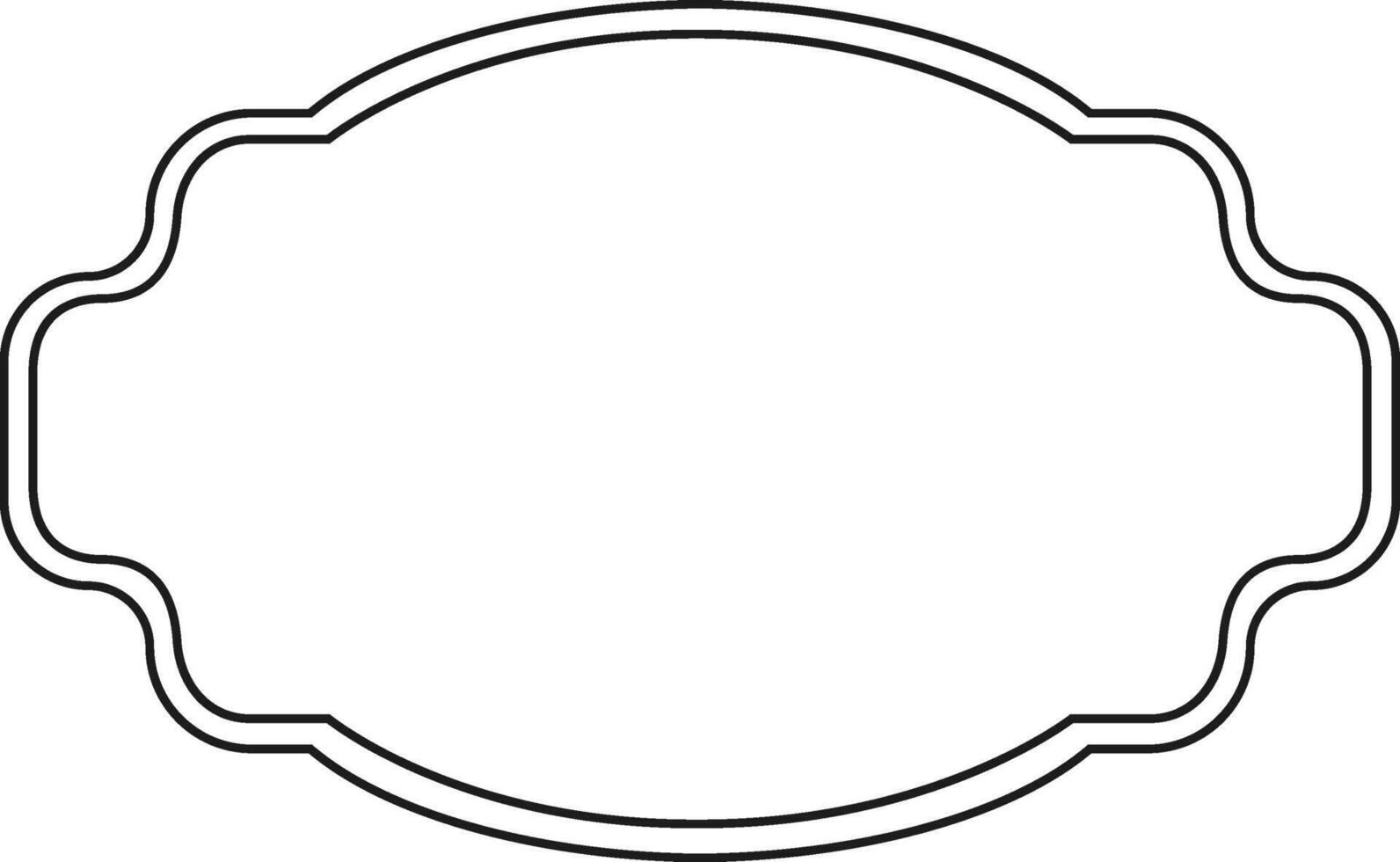 Horizontal vintage frame with rounded edges and waving sides creating a classic decorative element, ideal for adding a touch of elegance and nostalgia to various design projects vector