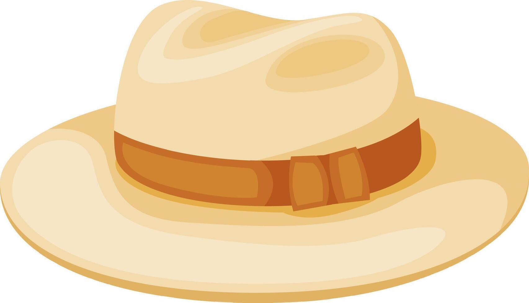 Classic panama hat showcasing a stylish brown ribbon, serving as a timeless accessory for sun protection while enhancing summer fashion and elegance in outdoor settings vector