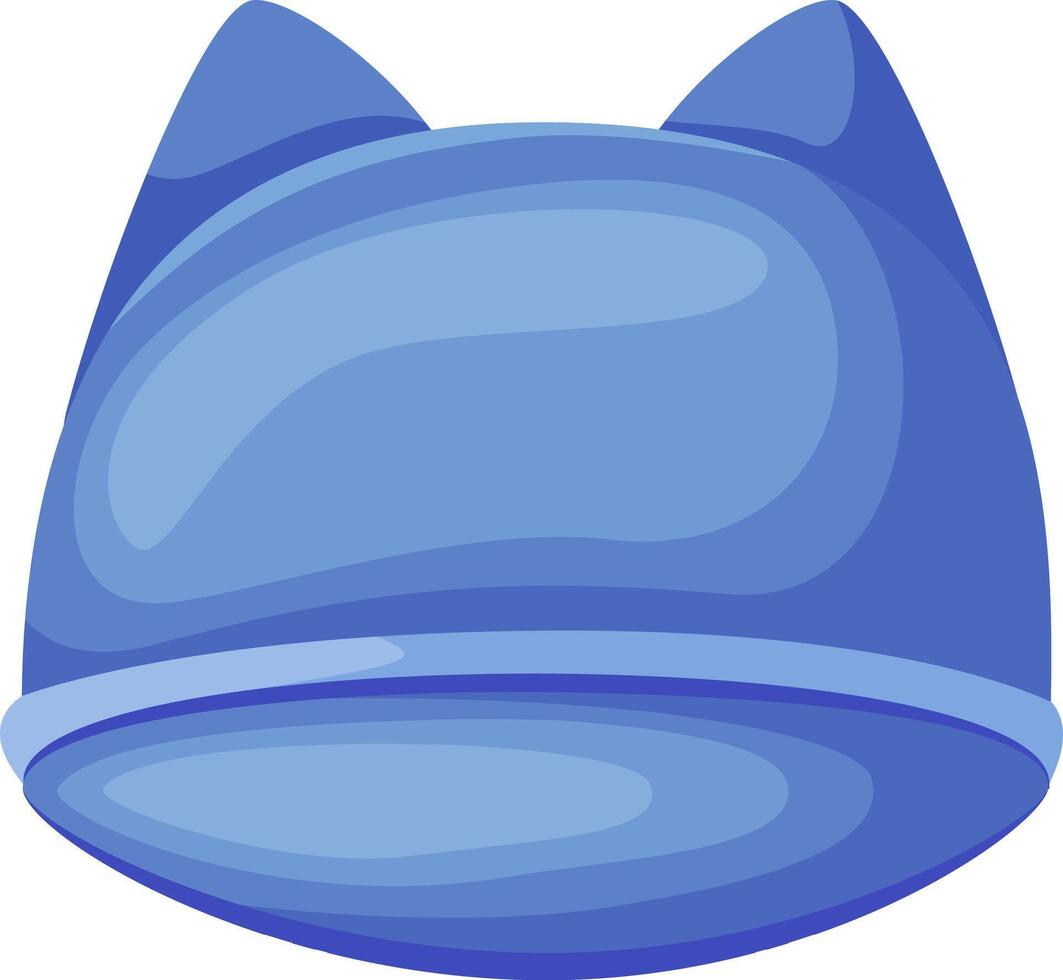 Futuristic blue helmet with cat ears combines advanced technology and playful design, showcasing a unique blend of innovation and style for virtual reality, gaming, or space exploration vector