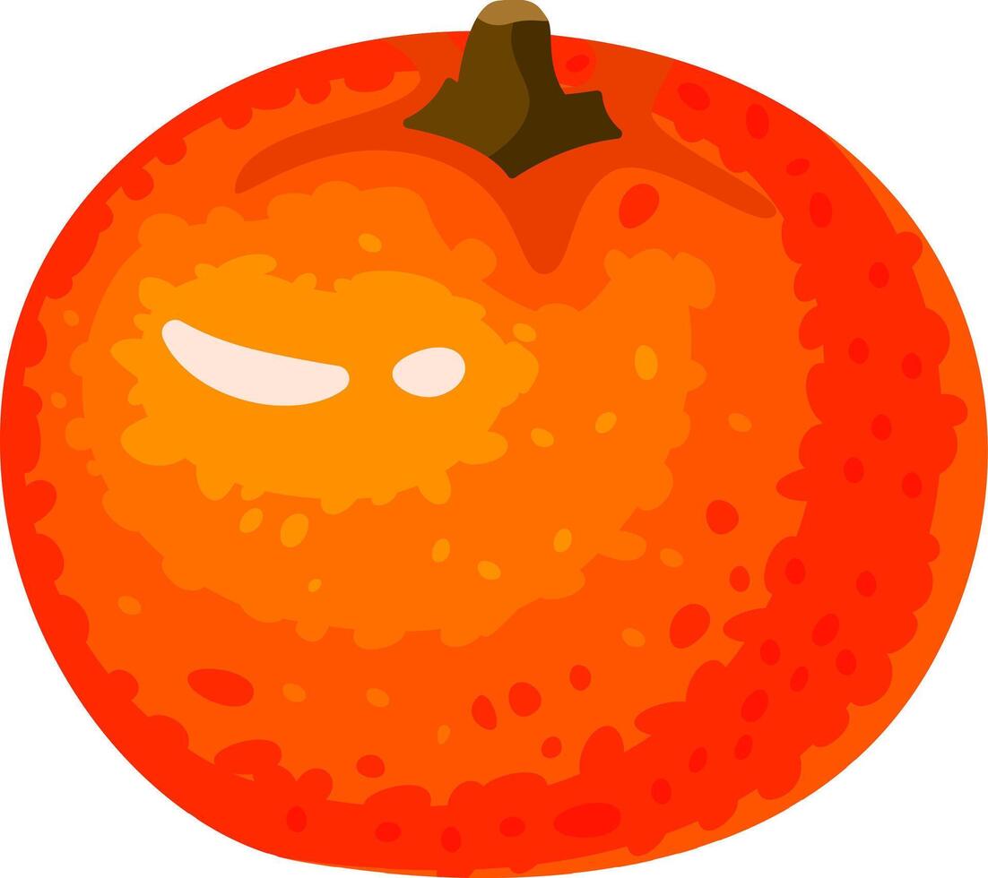 Vibrant mandarin orange with a fresh green stem, showcasing its rich orange hue and inviting textured skin, presenting a juicy and refreshing appeal perfect for healthy snacking vector