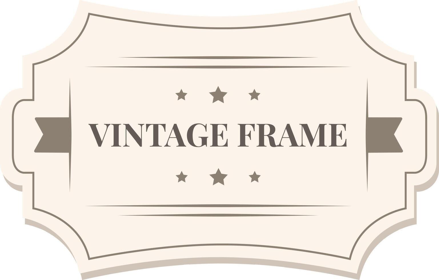 Vintage frame with ribbon and stars is decorating a white background, perfect for adding a touch of classic style to any design project or image vector