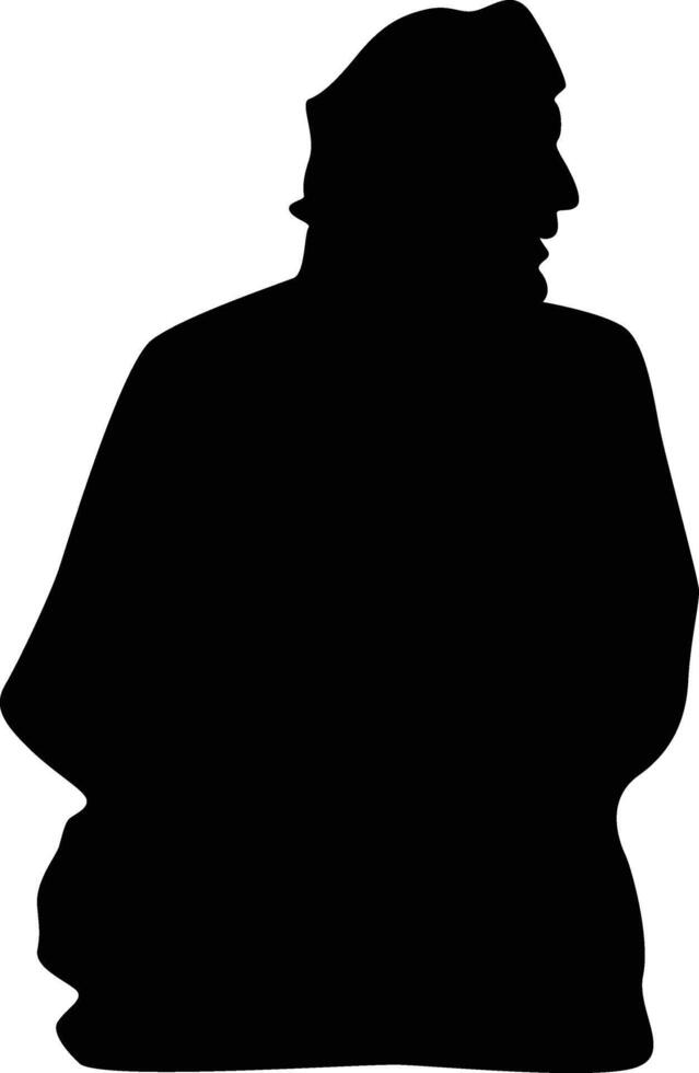 Muslim Man praying silhouette vector