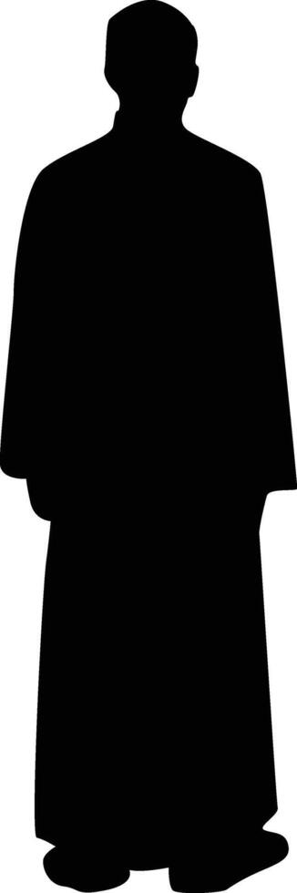 Moslem pray black silhouette vector