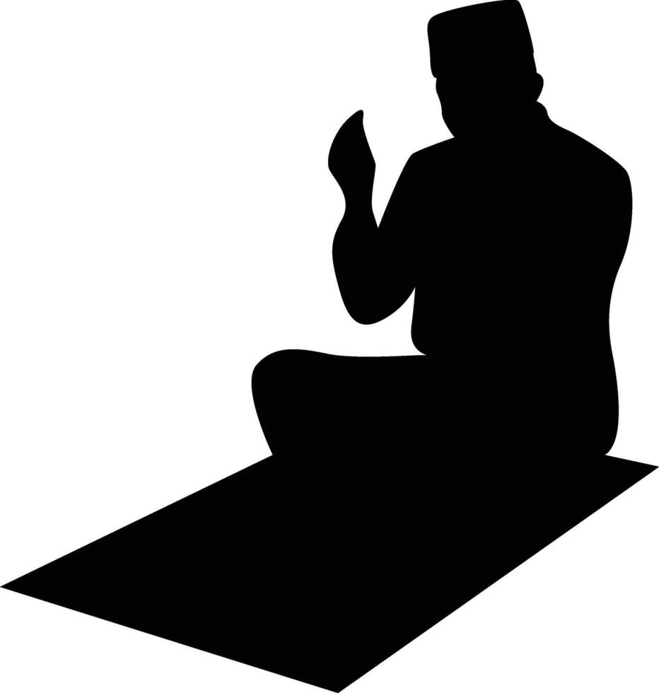 Moslem pray silhouette vector