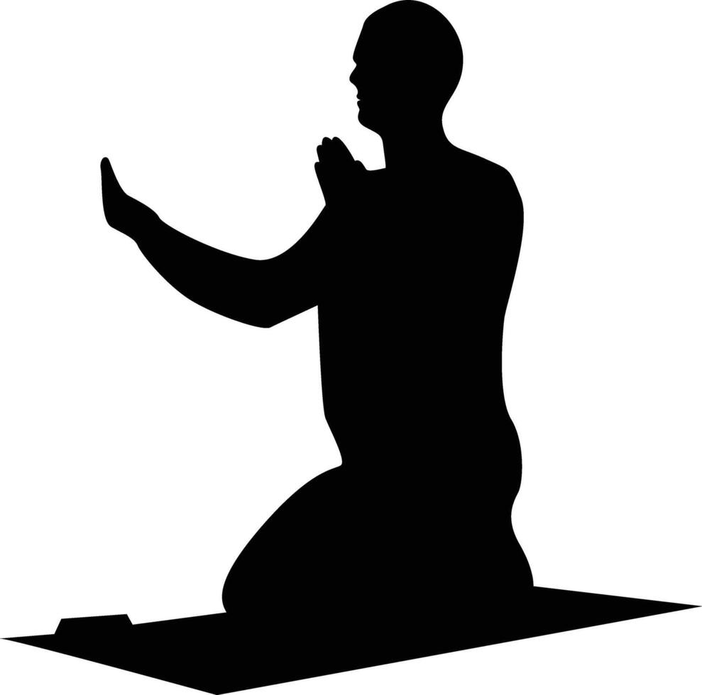 Person praying silhouette vector