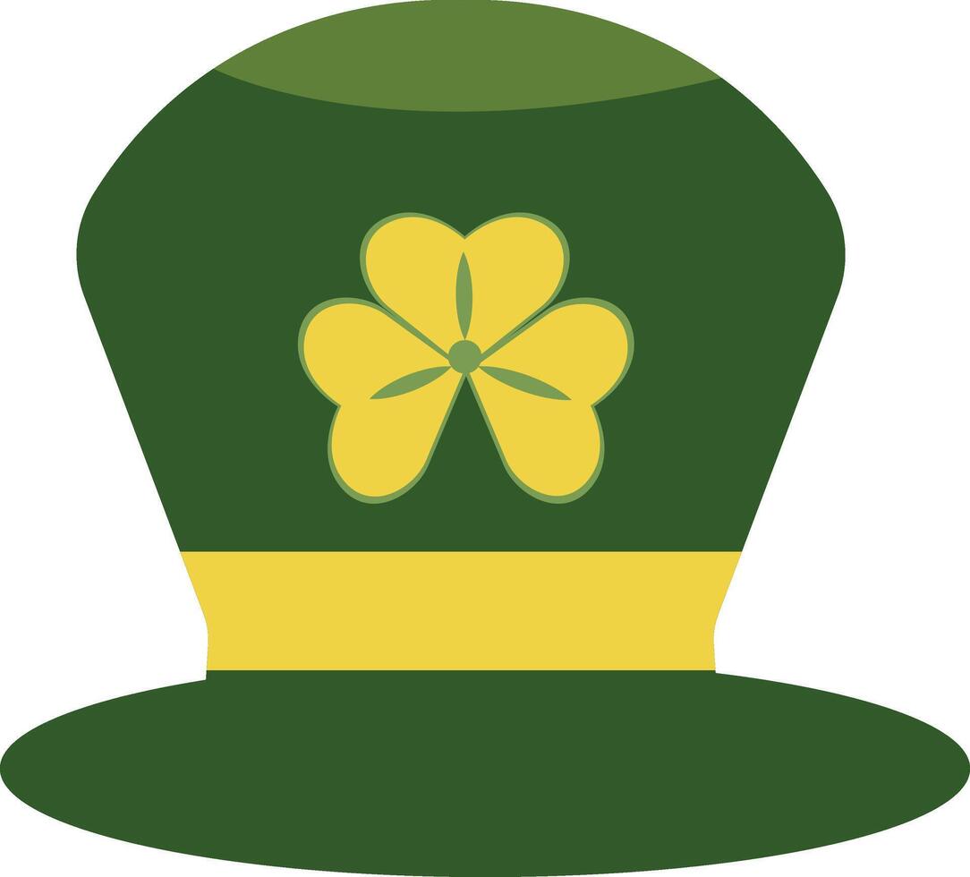 Green Hat with Clover Leaves vector