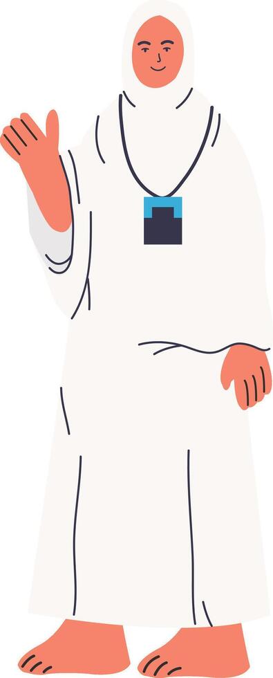 Hajj Pilgrims Character in Flat Design vector