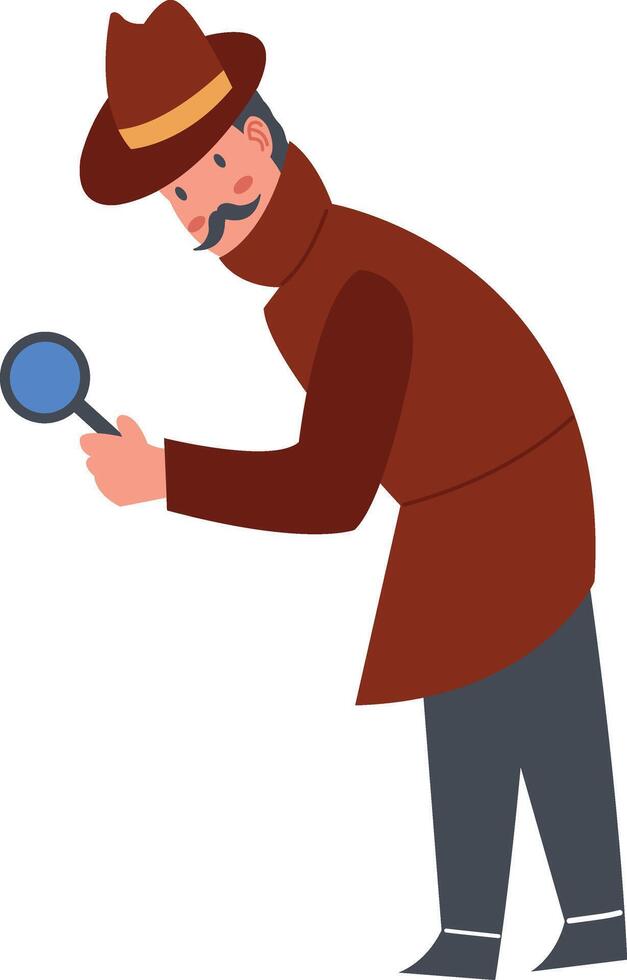 Detective Illustration with Brown Coat vector
