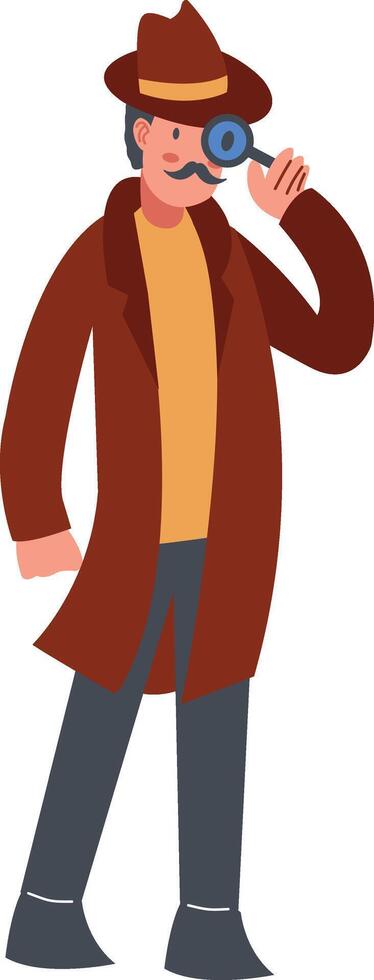 Detective Illustration in Flat Design vector