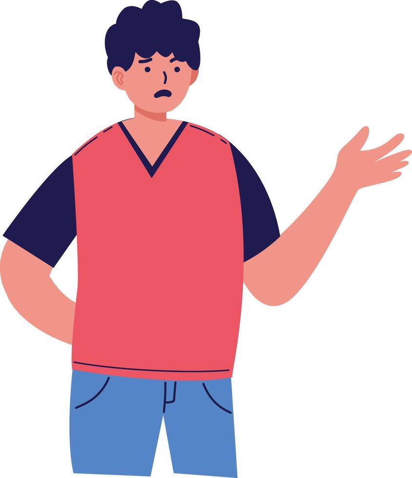 People Confused in Flat Design vector