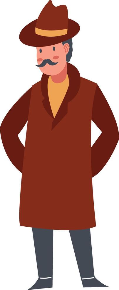 Detective Illustration in Cute Design vector