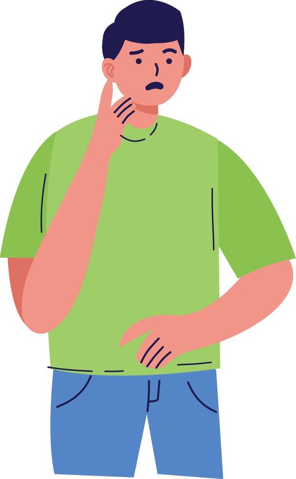 People Confused with Cartoon Shape vector