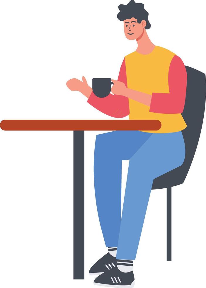 People Sitting in Cafe vector