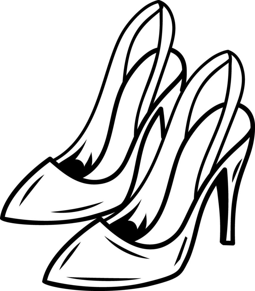 A sketchy icon of heel shoes vector