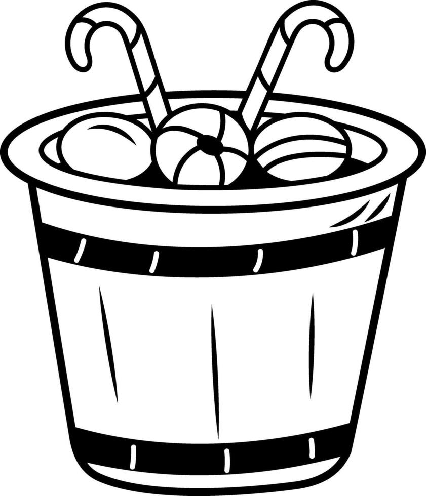 Sweet bucket icon in doodle style vector