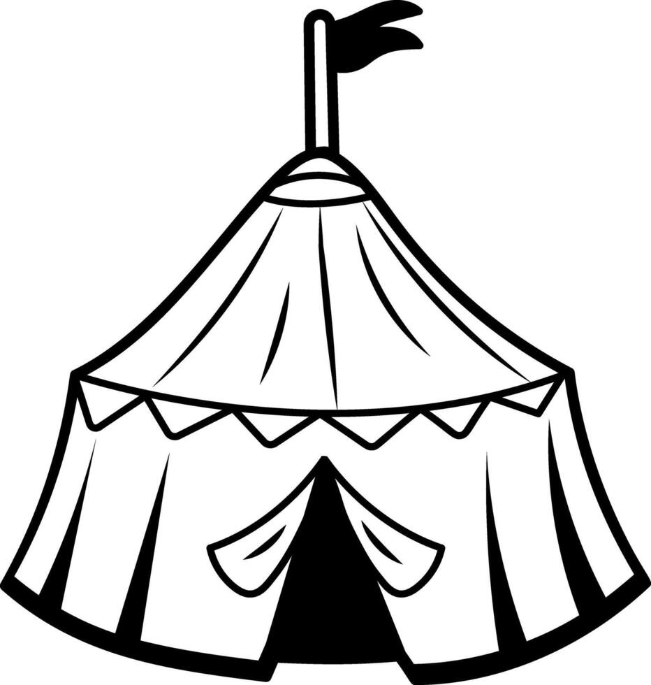 A hand drawn icon of circus tent vector