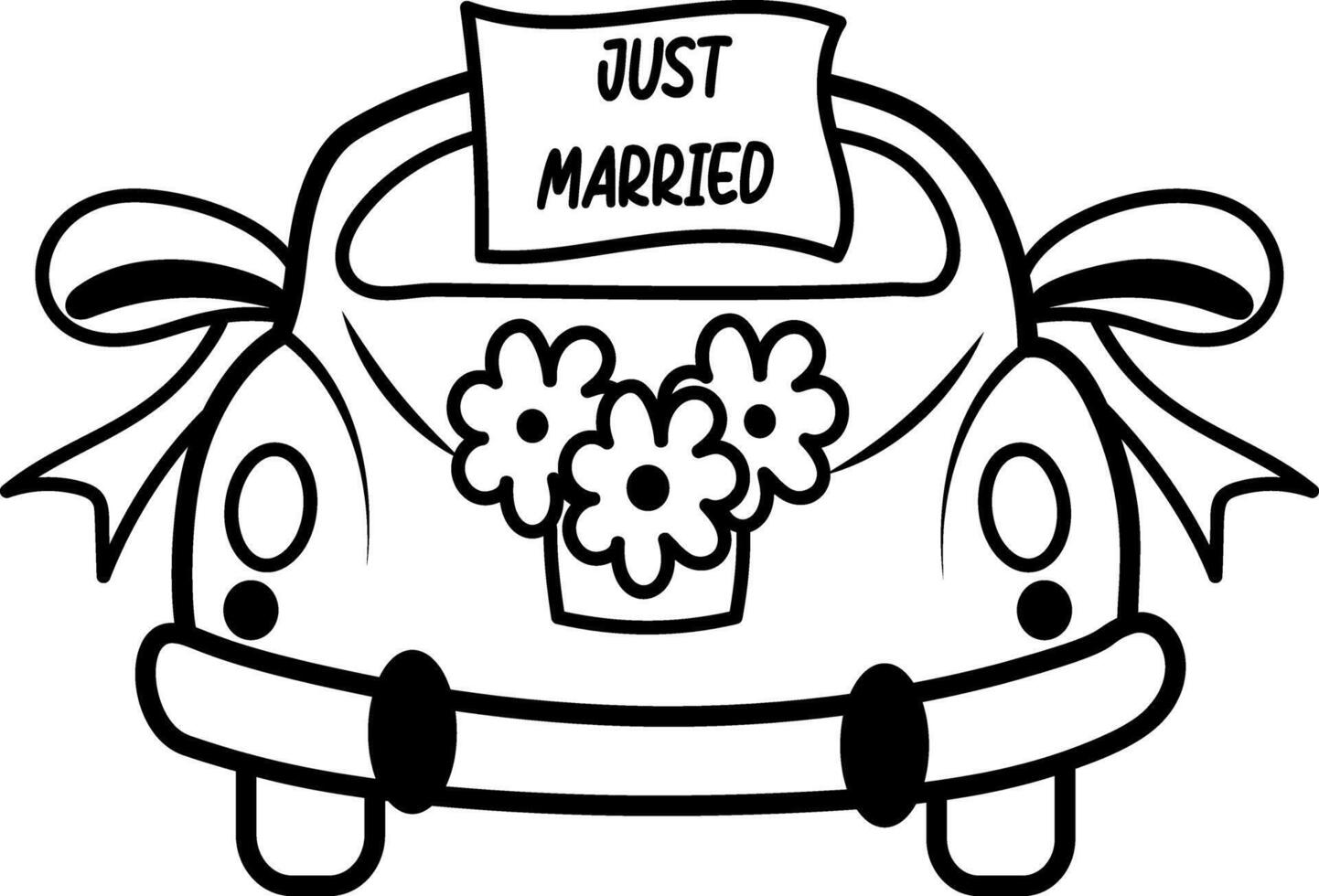Wedding car icon in doodle style vector