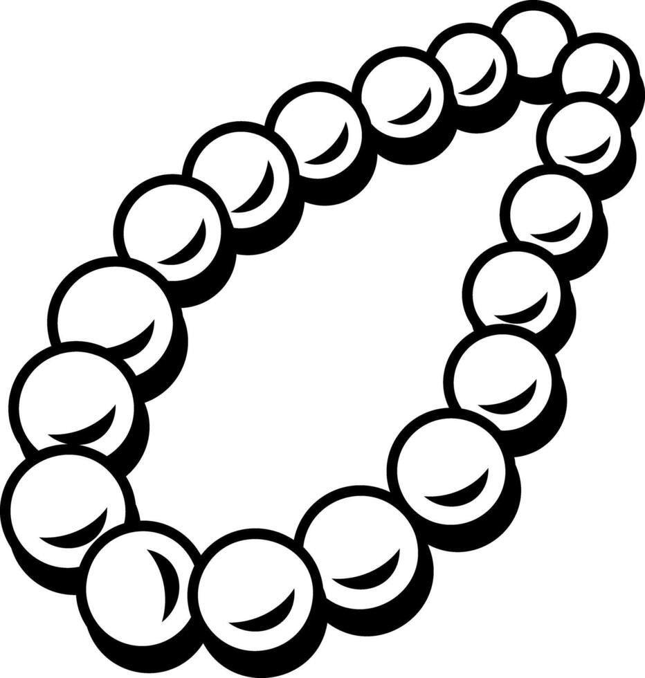 Pearl bracelet icon in doodle style vector