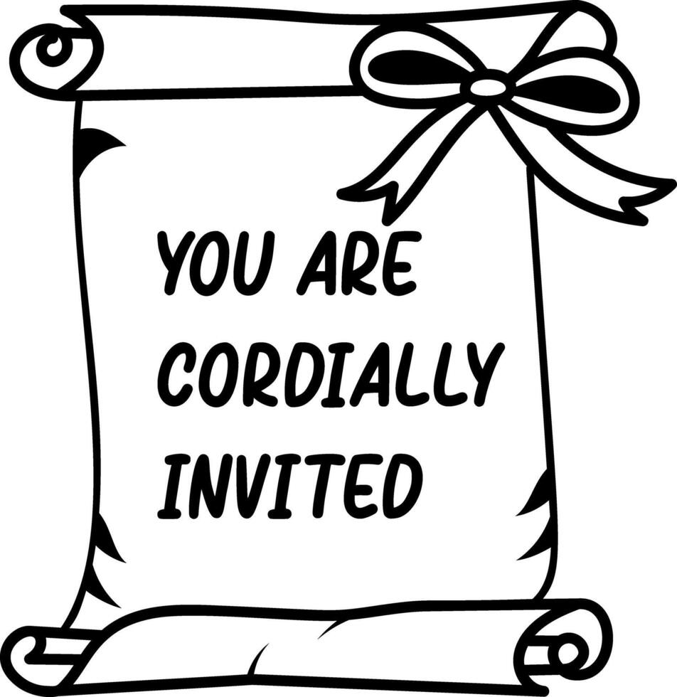 Invitation icon in hand drawn style vector
