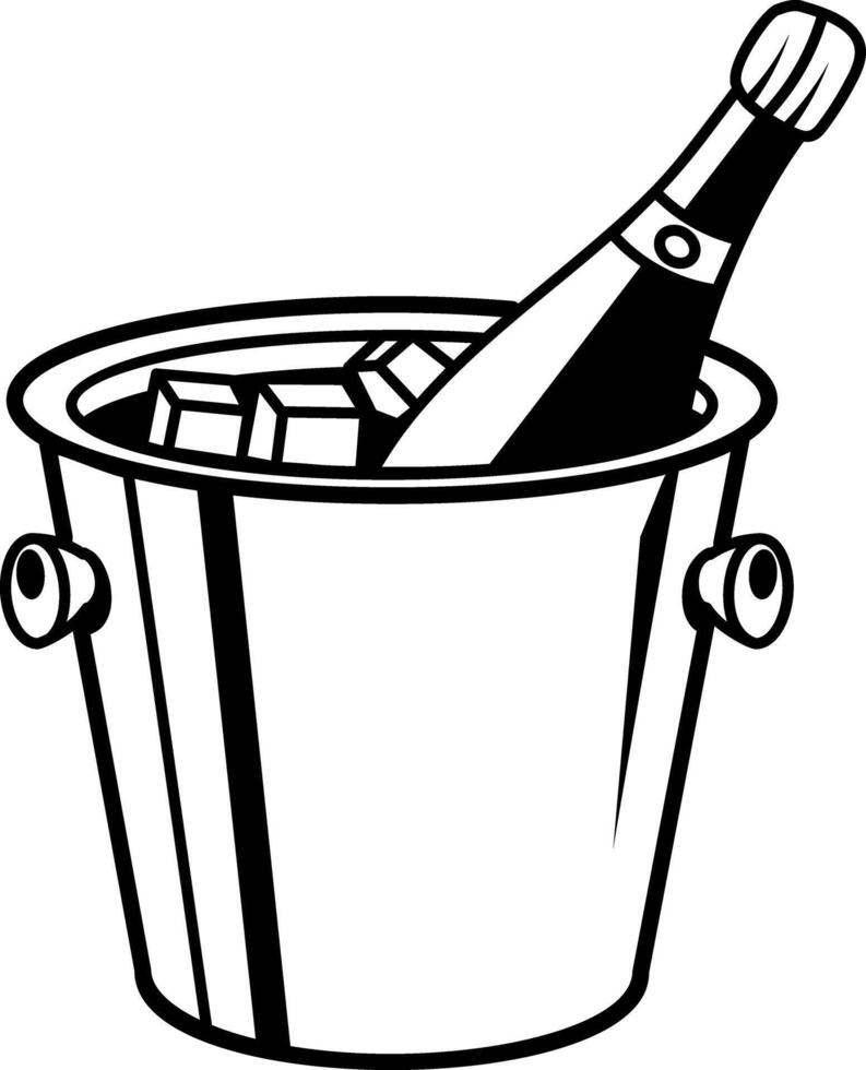 Champagne bucket icon in drawing style vector