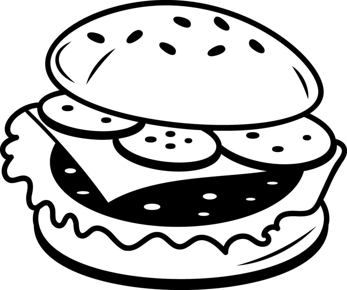 A drawing style icon of burger vector
