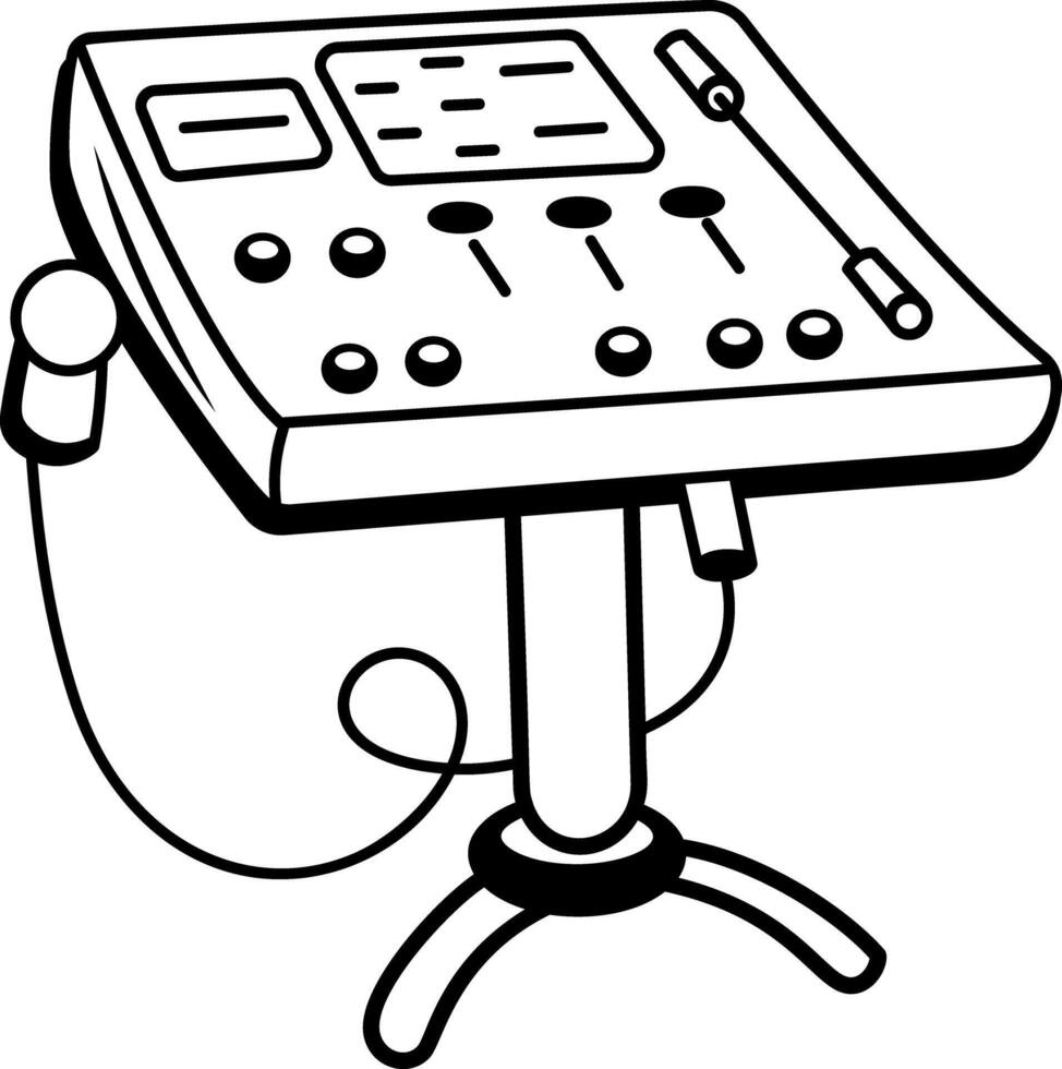 A hand drawn icon of sound mixer vector