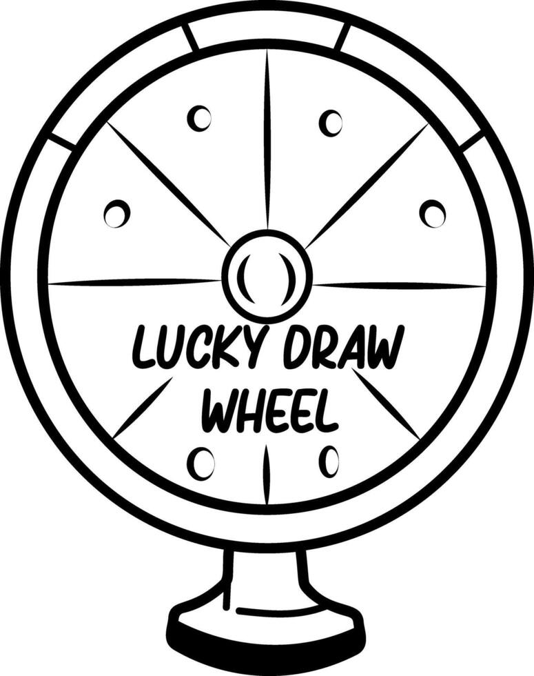 Lucky wheel icon in doodle style vector