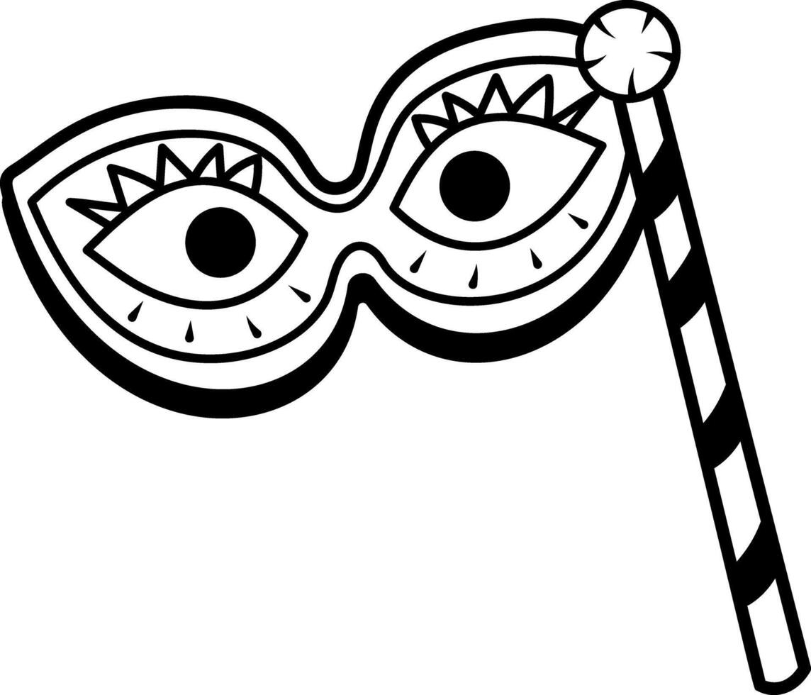 Eye prop icon in doodle style vector