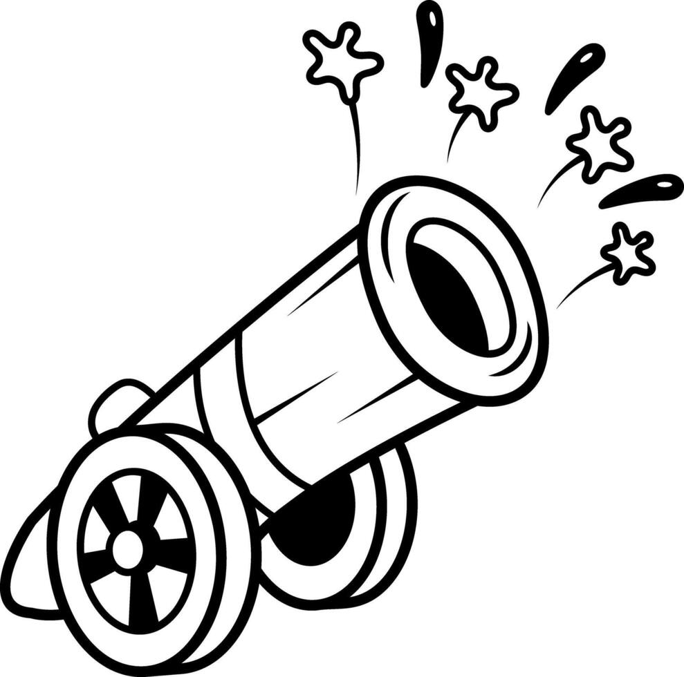 Confetti cannon icon in drawing style vector